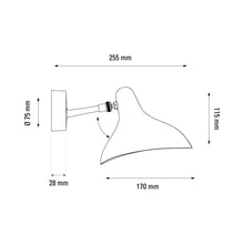 Load image into Gallery viewer, Mantis BS5 LED Wall Light - line drawing.