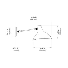 Load image into Gallery viewer, Mantis BS5 LED Wall Light - line drawing.