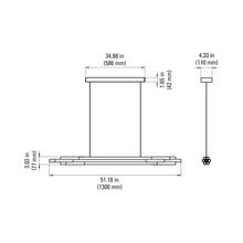 Load image into Gallery viewer, Org Linear LED Pendant Light - line drawing.