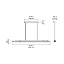 Load image into Gallery viewer, Org Linear LED Pendant Light - line drawing.