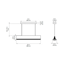 Load image into Gallery viewer, Respiro LED Pendant Light - line drawing.
