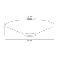 Load image into Gallery viewer, Decker Semi-Flush Mount Ceiling Light - line drawing.