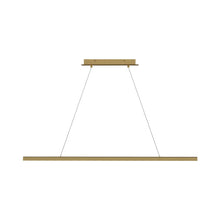 Load image into Gallery viewer, Dessau LED Linear Suspension Light in Natural Brass.