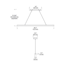 Load image into Gallery viewer, Dessau LED Linear Suspension Light - line drawing.