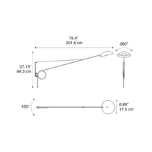 Load image into Gallery viewer, Spring Wall Light - line drawing.