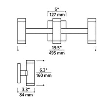 Load image into Gallery viewer, Dobson II LED Bath Vanity Light - line drawing.