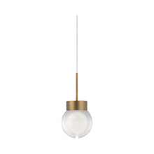 Load image into Gallery viewer, Double Bubble LED Pendant Light in Aged Brass.