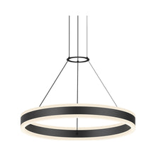 Load image into Gallery viewer, Double Corona™ Ring LED Pendant Light in Small/Satin Black.