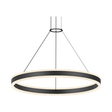Load image into Gallery viewer, Double Corona™ Ring LED Pendant Light in Medium/Satin Black.