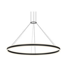 Load image into Gallery viewer, Double Corona™ Ring LED Pendant Light in X-Large/Satin Black.