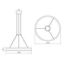 Load image into Gallery viewer, Double Corona™ Ring LED Pendant Light - line drawing.