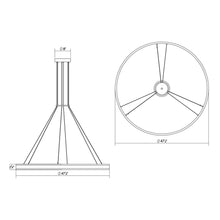 Load image into Gallery viewer, Double Corona™ Ring LED Pendant Light - line drawing.