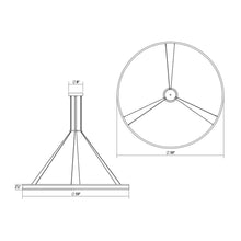 Load image into Gallery viewer, Double Corona™ Ring LED Pendant Light - line drawing.