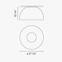 Load image into Gallery viewer, Duo Bowl LED Ceiling Light - line drawing.