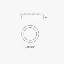 Load image into Gallery viewer, Duo LED Flush Mount Ceiling Light - line drawing.