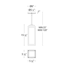 Load image into Gallery viewer, Amherst Outdoor LED Pendant Light - line drawing.