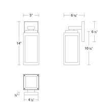 Load image into Gallery viewer, Amherst Outdoor LED Wall Light - line drawing.
