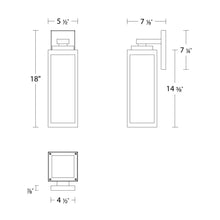 Load image into Gallery viewer, Amherst Outdoor LED Wall Light - line drawing.