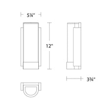 Load image into Gallery viewer, Blake LED Wall Light - line drawing.
