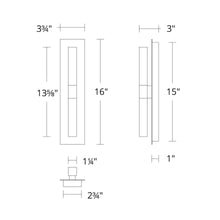 Load image into Gallery viewer, Camelot LED Wall Light - line drawing.