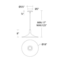 Load image into Gallery viewer, Cochere LED Pendant Light - line drawing.