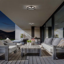Load image into Gallery viewer, Hawthorne Outdoor LED Flush Mount Light outside area.
