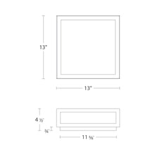 Load image into Gallery viewer, Hawthorne Outdoor LED Flush Mount Light - line drawing.