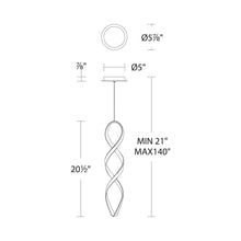 Load image into Gallery viewer, Interlace LED Mini Pendant Light - line drawing.