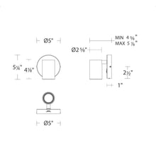 Load image into Gallery viewer, Kepler LED Wall Light - line drawing.