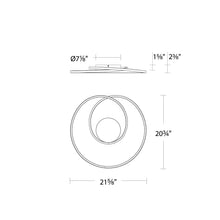 Load image into Gallery viewer, Marques LED Flush Mount Ceiling Light - line drawing.