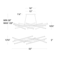 Load image into Gallery viewer, Parallax LED Chandelier - line drawing.