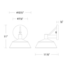 Load image into Gallery viewer, Rockport Outdoor LED Wall Light - line drawing.