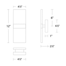 Load image into Gallery viewer, Roland LED Wall Light - line drawing.