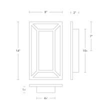 Load image into Gallery viewer, Tate Outdoor LED Wall Light - line drawing.