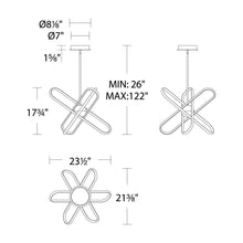 Load image into Gallery viewer, Valerius LED Chandelier - line drawing.