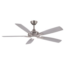 Load image into Gallery viewer, Dyno LED Ceiling Fan in Brushed Nickel / Silver / Silver / Aged Wood.