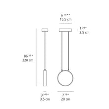Load image into Gallery viewer, Eclittica 20 LED Suspension Light - line drawing.