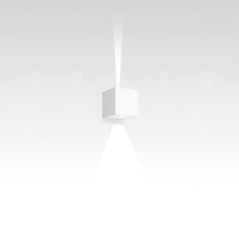 Load image into Gallery viewer, Effetto Square Outdoor LED Wall Light in White Ral9002/1 Beam Narrow Spot/1 Beam Wide Flood.
