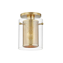 Load image into Gallery viewer, Elanor Flush Mount Ceiling Light in Gold and Clear.