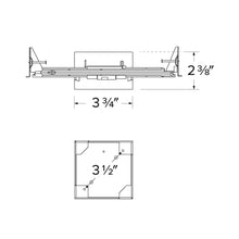 Load image into Gallery viewer, Square New Construction Box - line drawing.