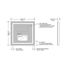 Load image into Gallery viewer, Integrity LED Lighted Mirror TV - line drawing.