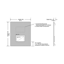 Load image into Gallery viewer, Loft Mirror TV - line drawing.