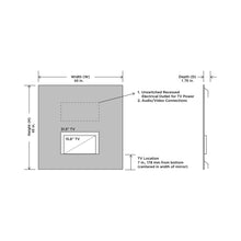 Load image into Gallery viewer, Loft Mirror TV - line drawing.
