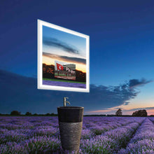 Load image into Gallery viewer, Silhouette LED Lighted Mirror TV Outside Area.