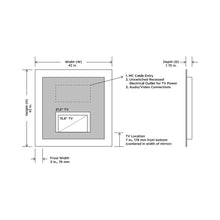 Load image into Gallery viewer, Silhouette LED Lighted Mirror TV - line drawing.