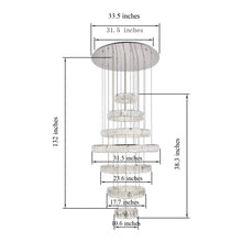 Load image into Gallery viewer, Monroe LED Chandelier - line drawing.