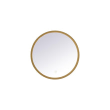 Load image into Gallery viewer, Pier LED Round Mirror Wall Light in Brass (18-Inch Round)