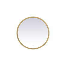 Load image into Gallery viewer, Pier LED Round Mirror Wall Light in Brass (21-Inch Round)