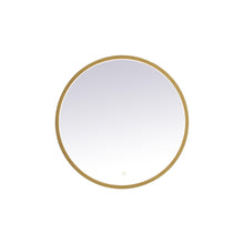 Load image into Gallery viewer, Pier LED Round Mirror Wall Light in Brass (24-Inch Round)