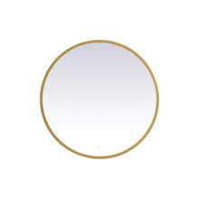 Load image into Gallery viewer, Pier LED Round Mirror Wall Light in Brass (28-Inch Round)